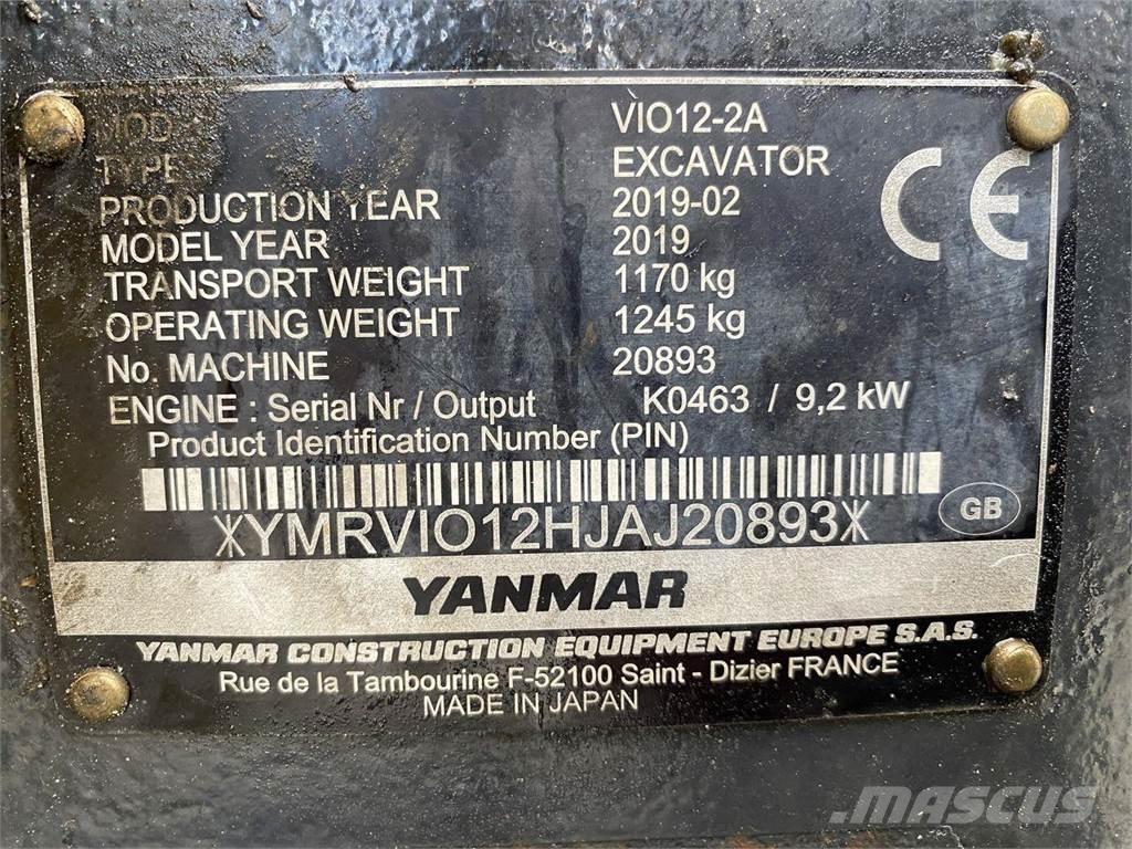 Yanmar VIO12 Escavatori gommati