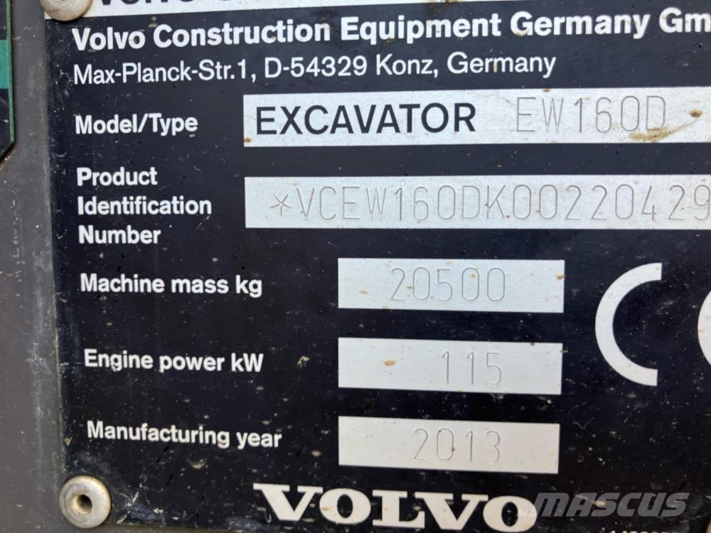 Volvo EW160D Escavatori gommati