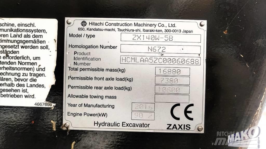 Hitachi ZX 140 W-5 Escavatori gommati