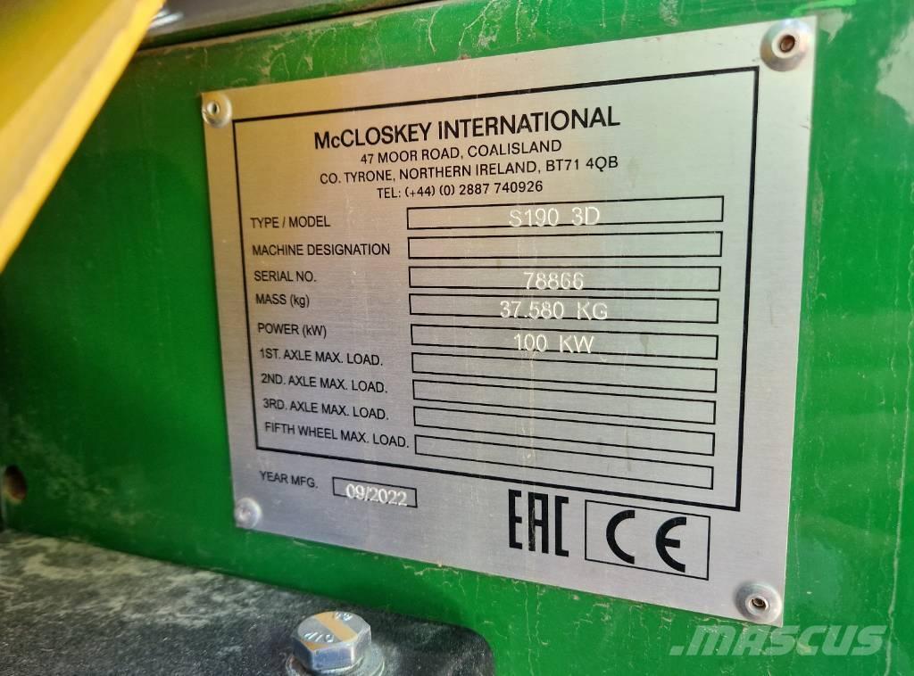 McCloskey S190 Vagli mobili