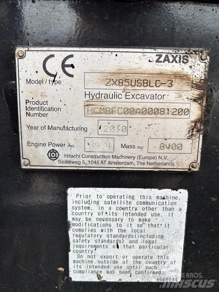 Hitachi Zaxis 85 USB Escavatori medi 7t - 12t