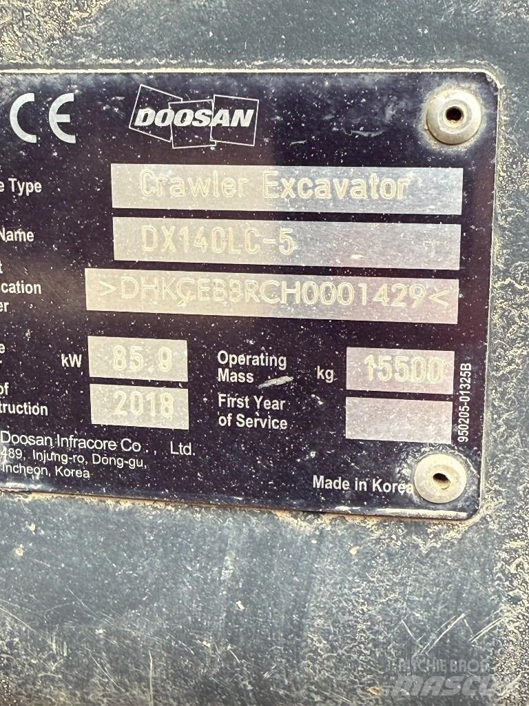 Doosan DX 140 LC Escavatori cingolati