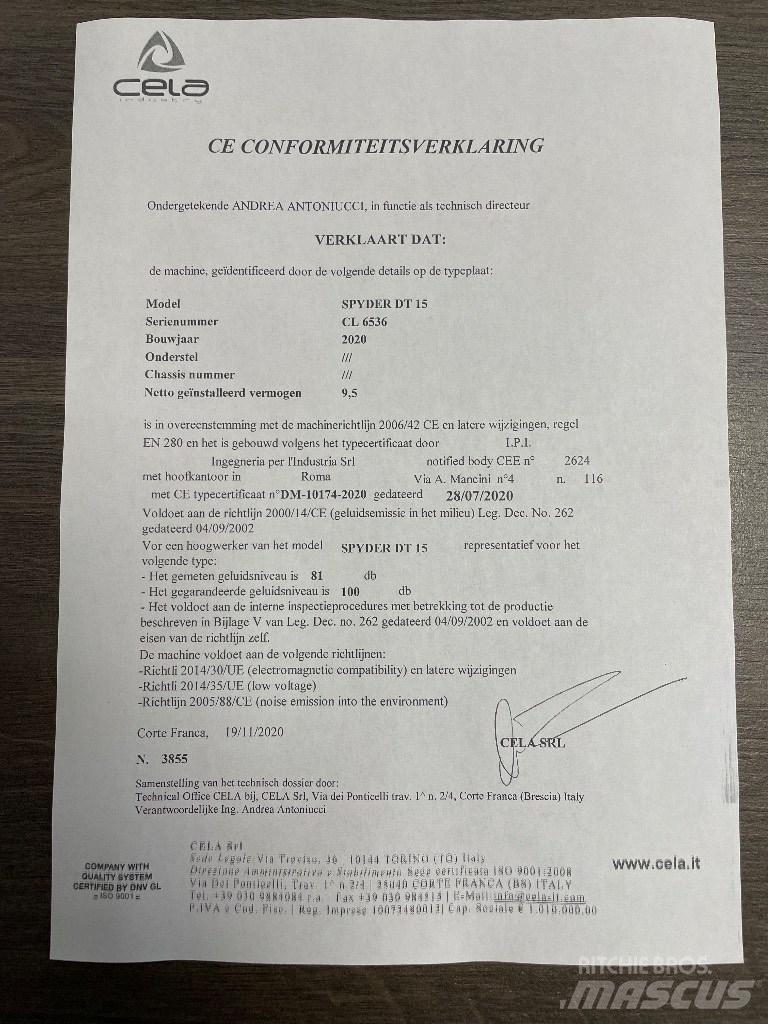 Cela DT 15 SOLD Piattaforme a braccio articolato