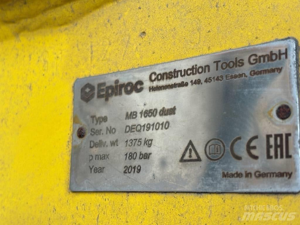 Epiroc MB 1650 Dust Martelli - frantumatori