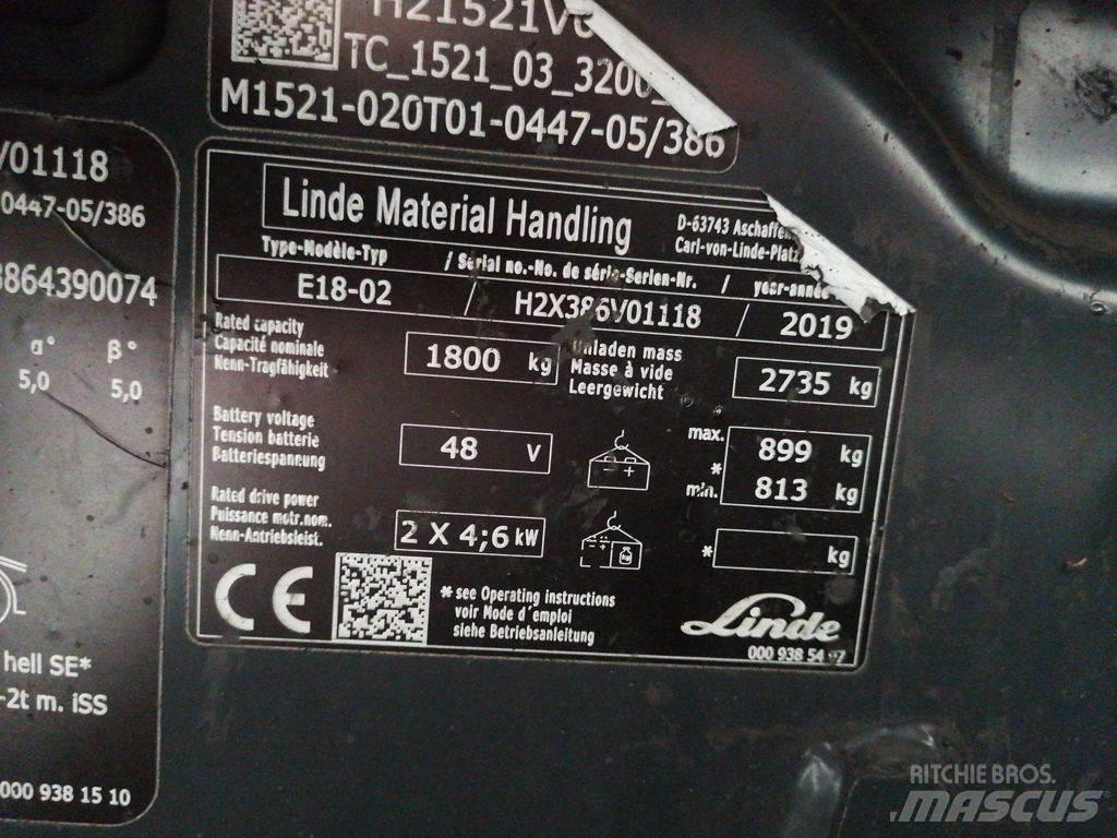 Linde E18-02 Carrelli elevatori elettrici