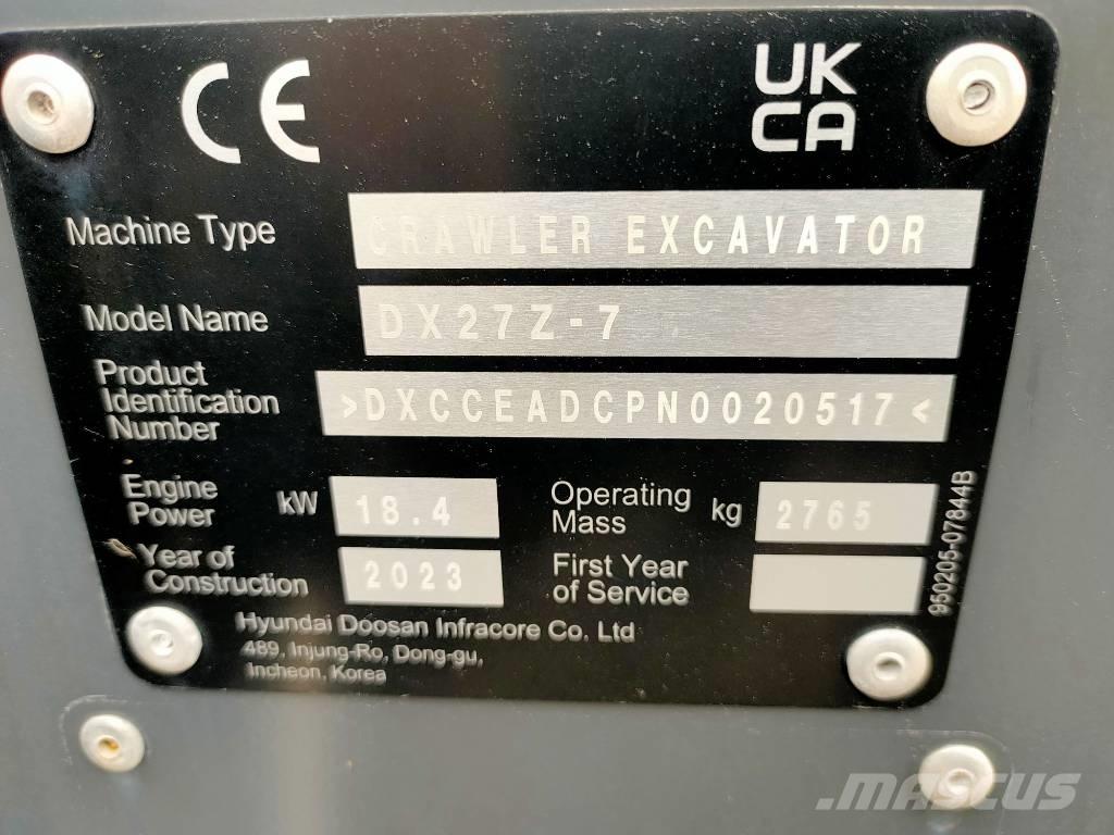 Doosan DX 27 Z Miniescavatori