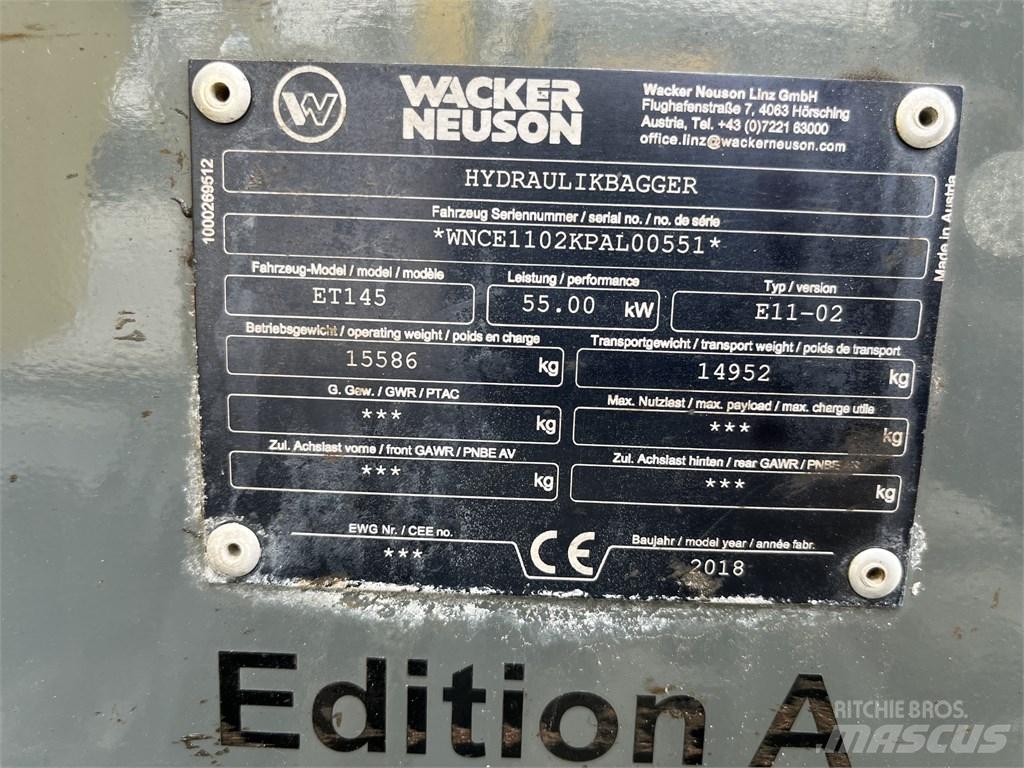 Wacker Neuson ET 145 Escavatori cingolati