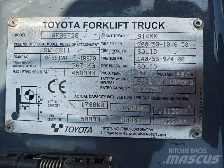Toyota 8 FBET 20 Carrelli elevatori elettrici