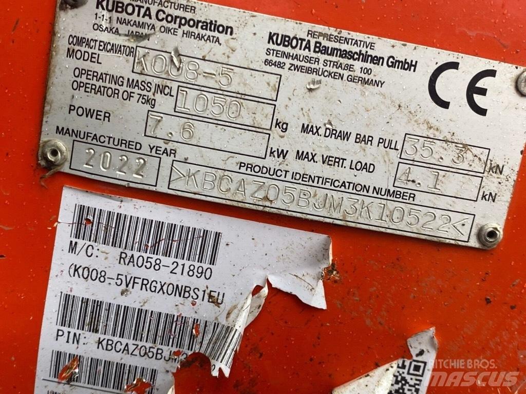 Kubota K008-5 Miniescavatori