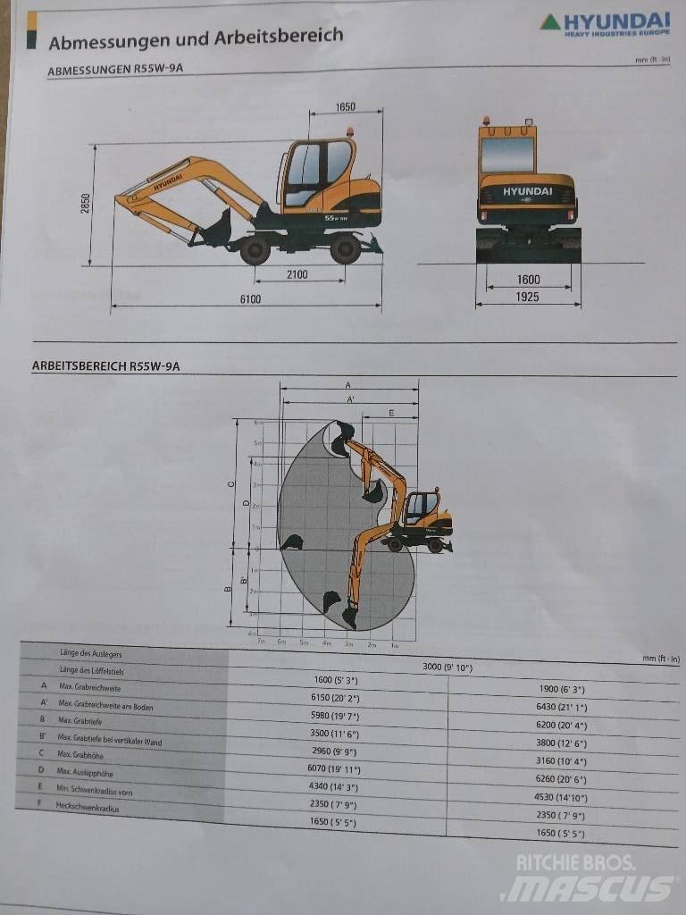 Hyundai 55W-9 Escavatori gommati