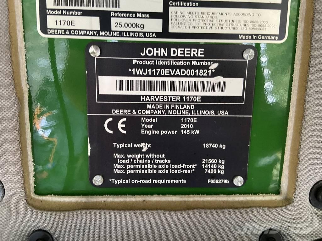 John Deere 1170 E Abbattitrici, Disboscatrici