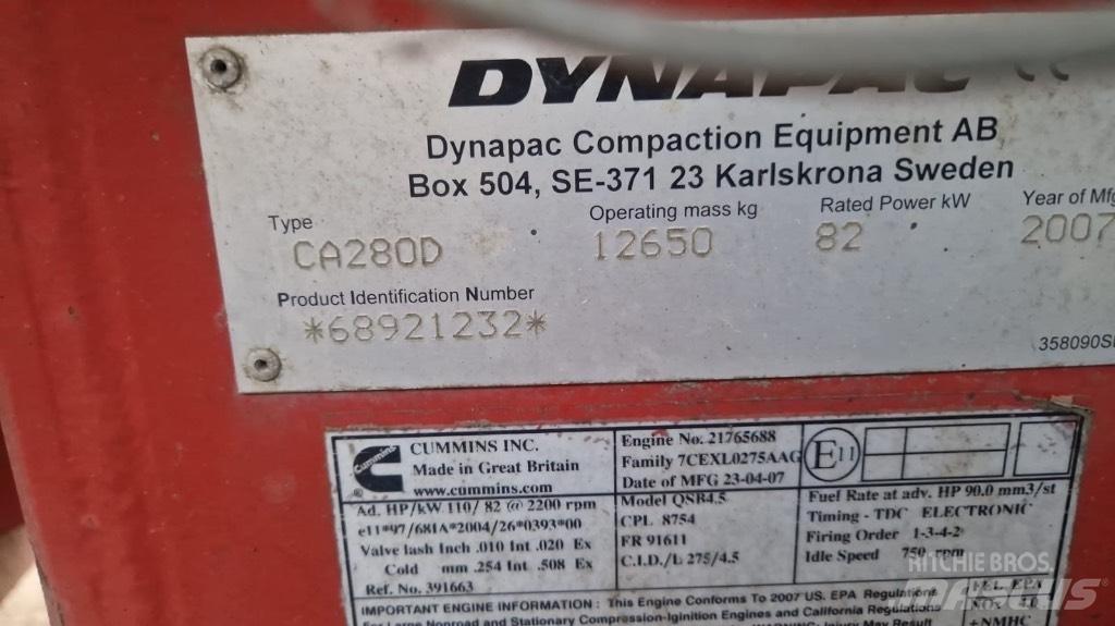 Dynapac Ca280d Rulli a doppio tamburo