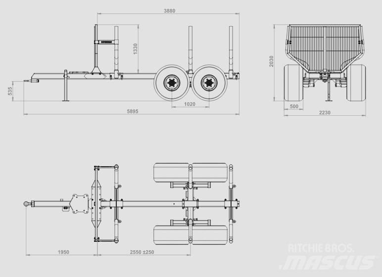 Country C700PRO/T90S Caricatronchi con base su rimorchio