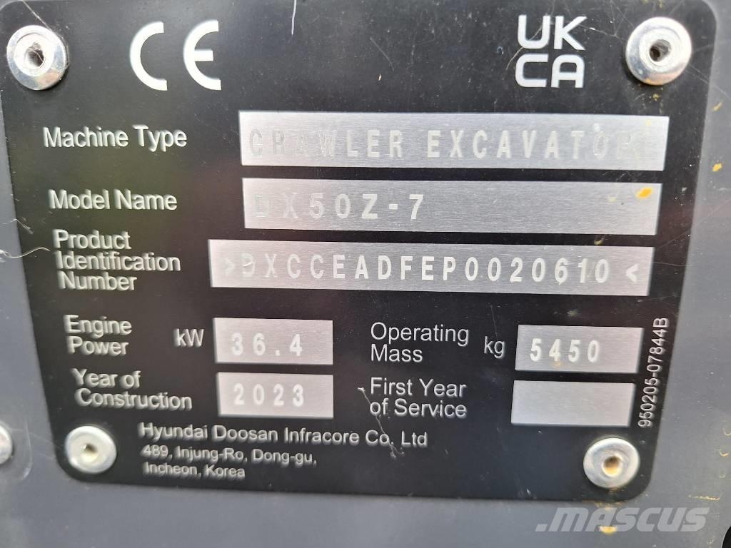 Develon DX 50 Z-7 Miniescavatori