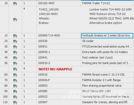 Farma T14G2 C10,2 Rimorchi trasporto legname