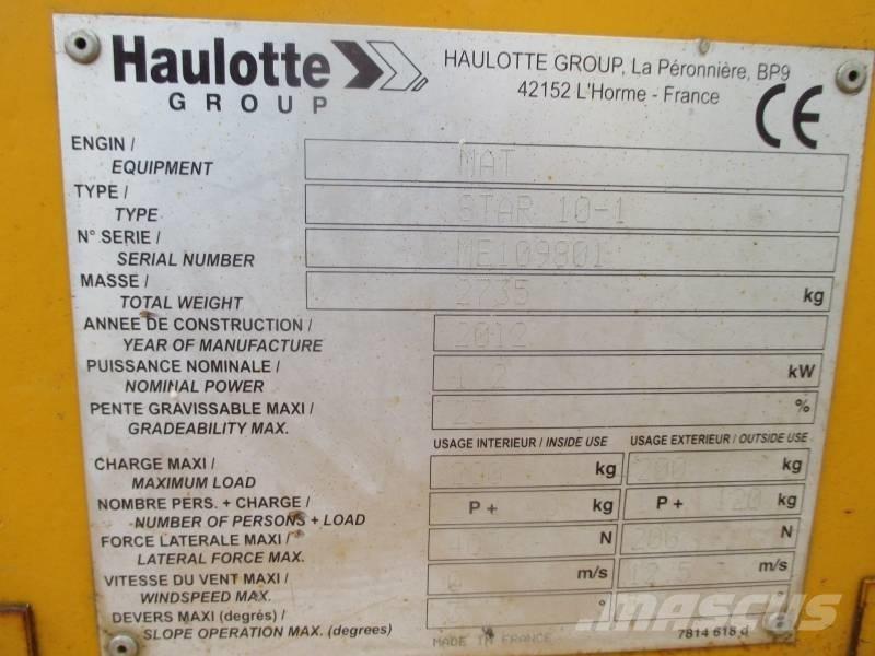 Haulotte Star 10 Sollevatori verticali