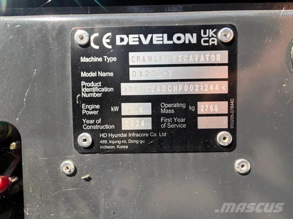 Doosan DX27Z-7 Miniescavatori