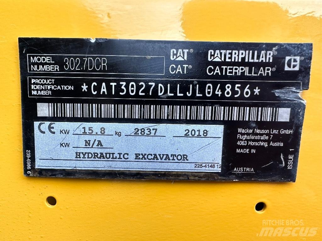 CAT 302.7 D CR Miniescavatori