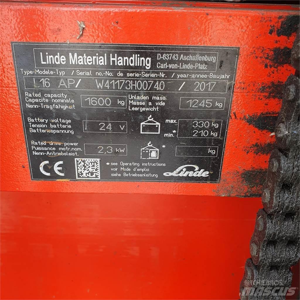 Linde L16AP Transpallet uomo a terra