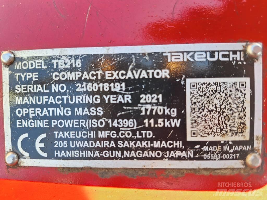 Takeuchi TB 216 Miniescavatori