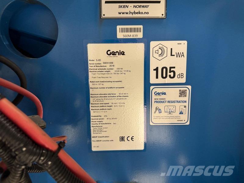 Genie S65 Piattaforme cingolate, Piattaforme a ragno e Montacarichi