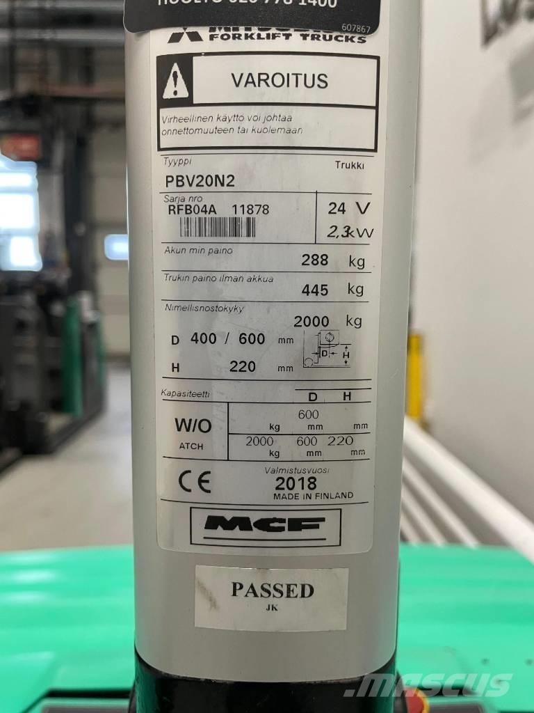 Mitsubishi PBV 20 N2 Carrelli elevatori bassi a piattaforma