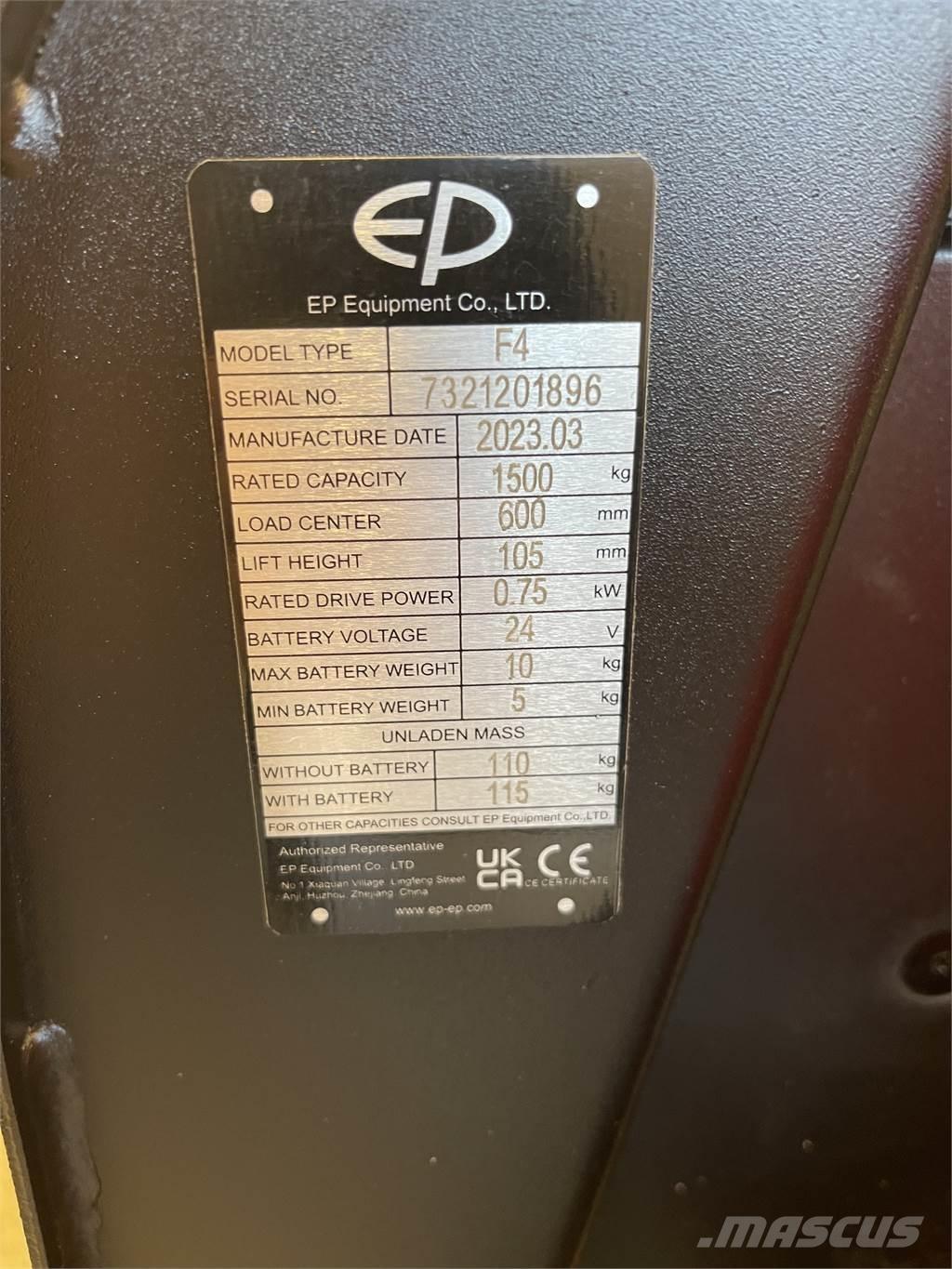 EP Equipment F4 Transpallet uomo a terra