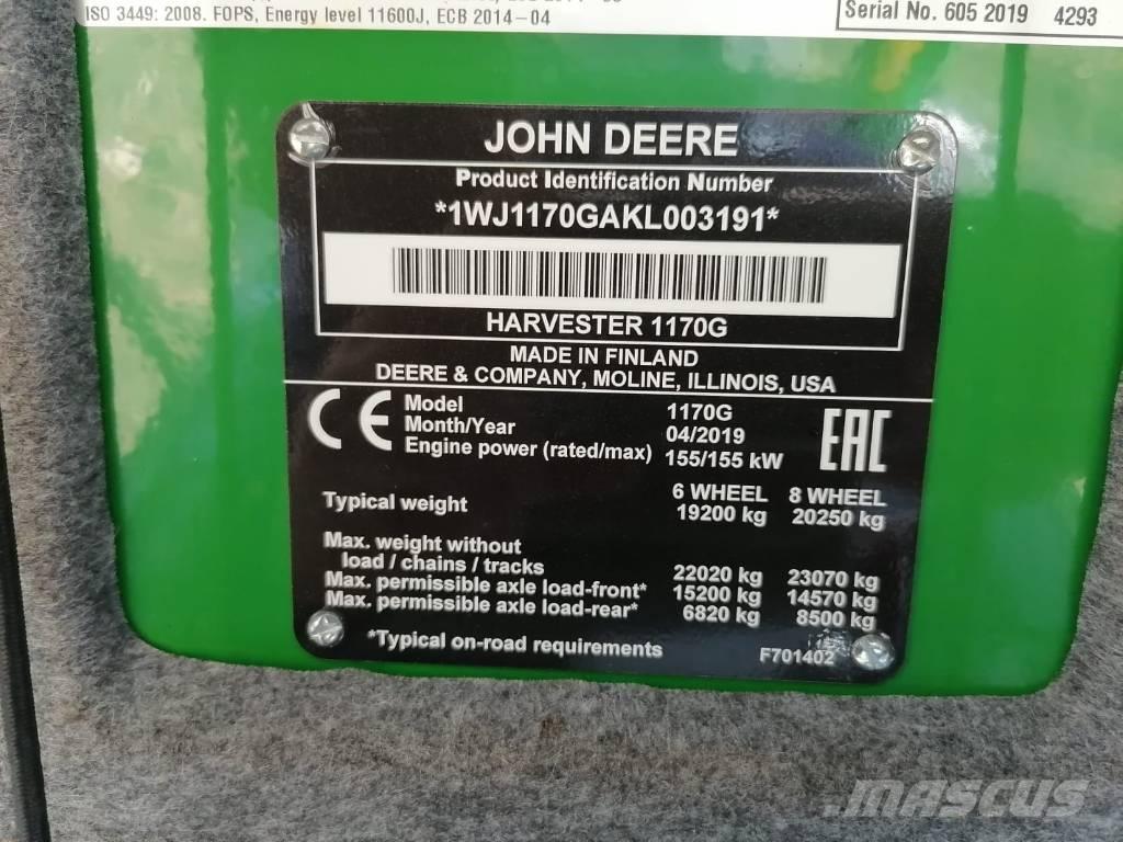 John Deere 1170G Abbattitrici, Disboscatrici