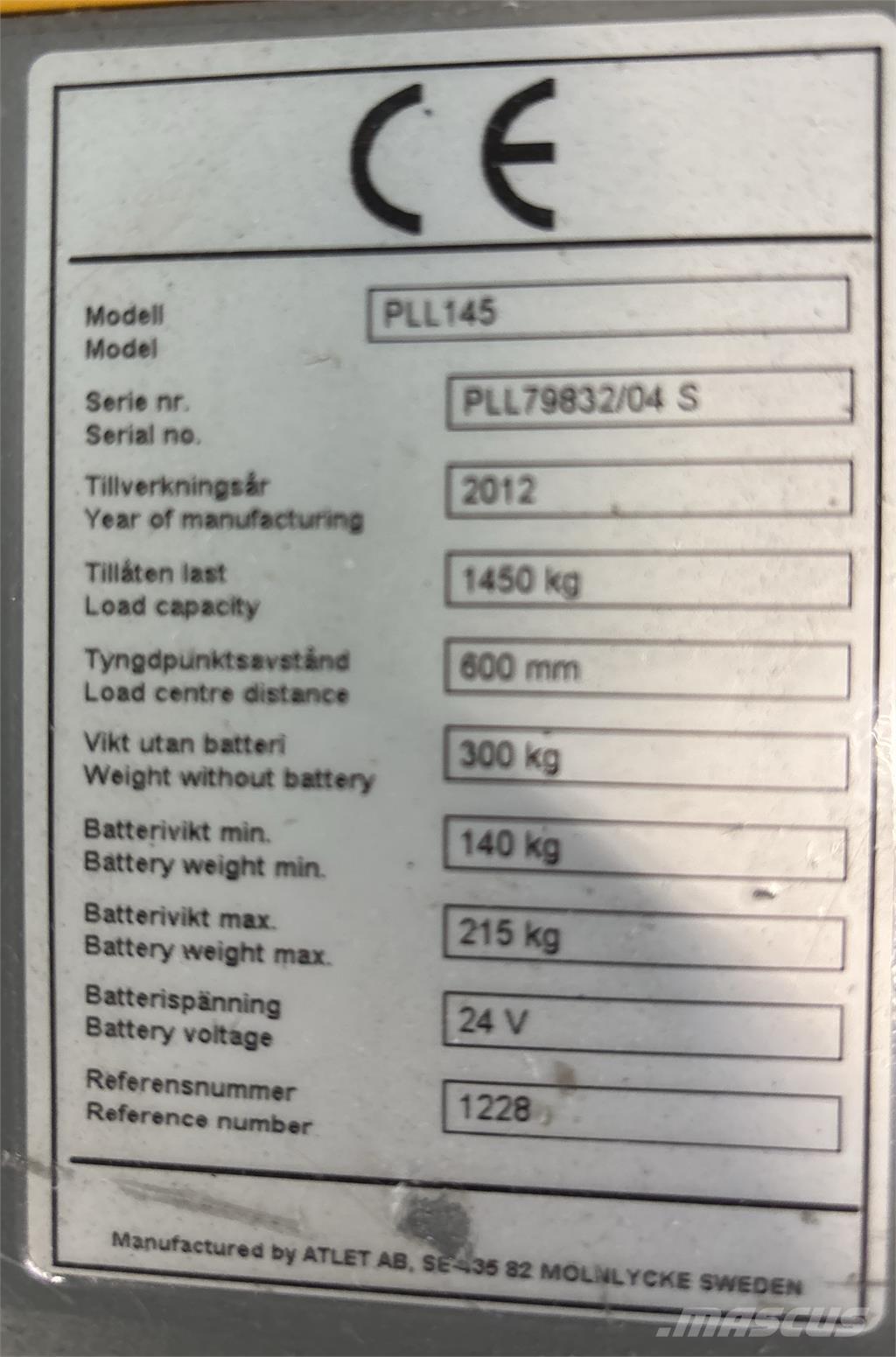 Atlet PLL145 Transpallet uomo a terra
