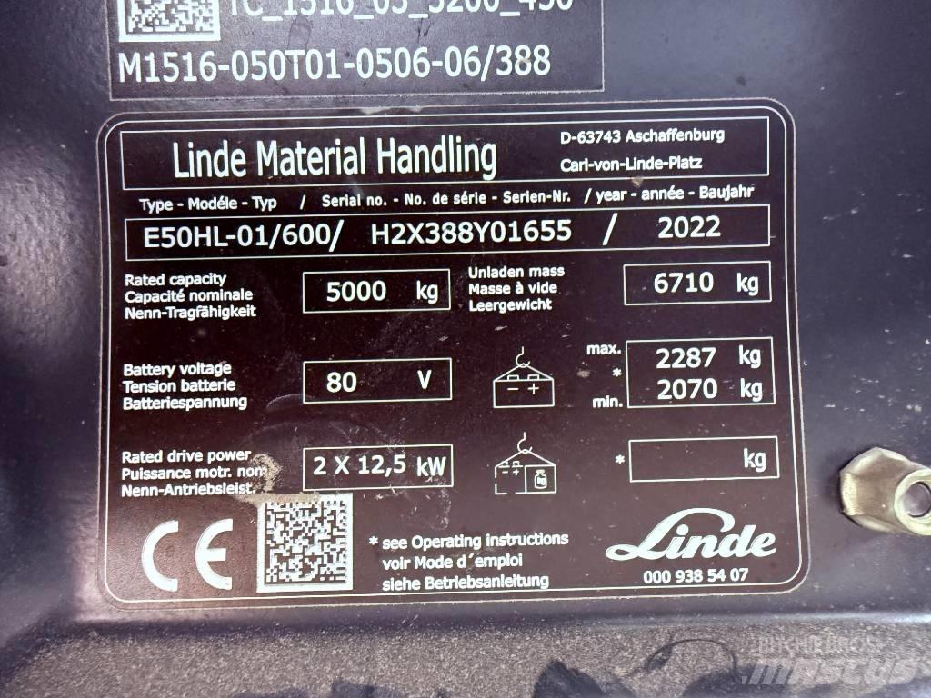 Linde E50/600HL/388 Carrelli elevatori elettrici