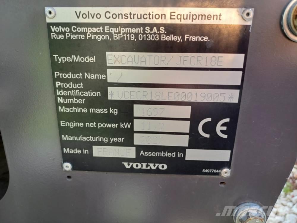 Volvo JECR18E Miniescavatori