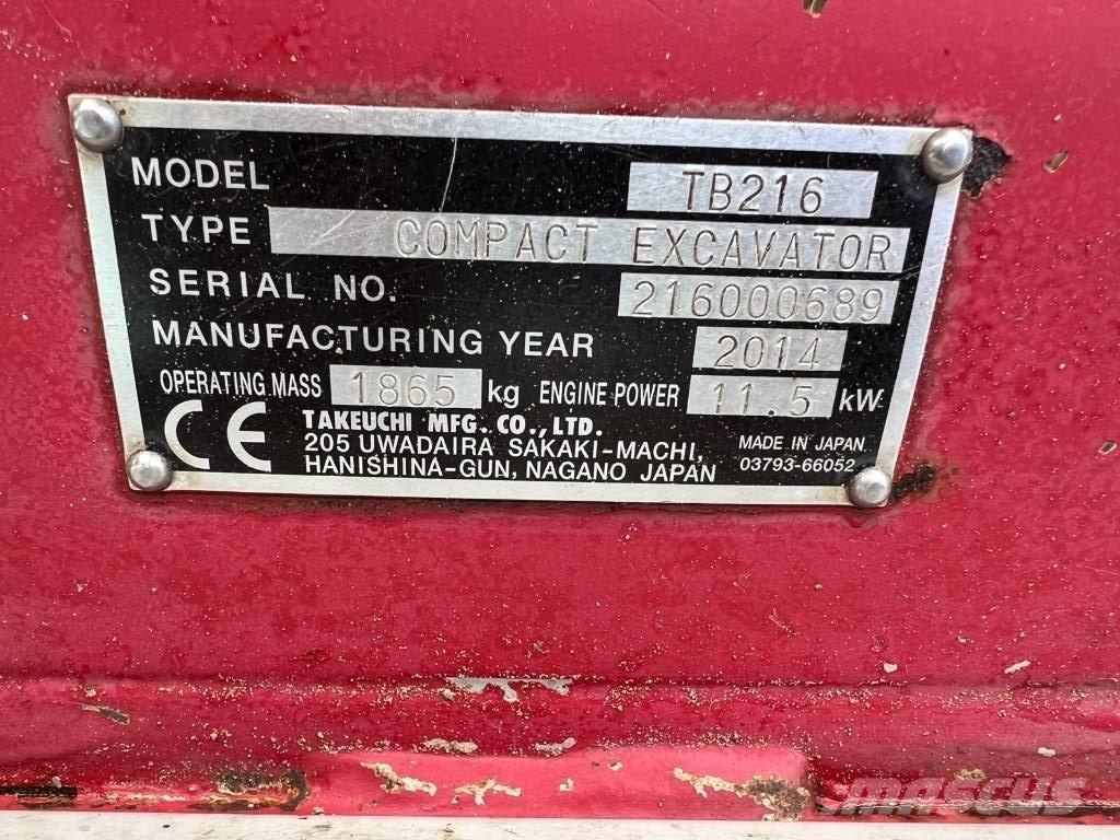 Takeuchi TB 216 Miniescavatori