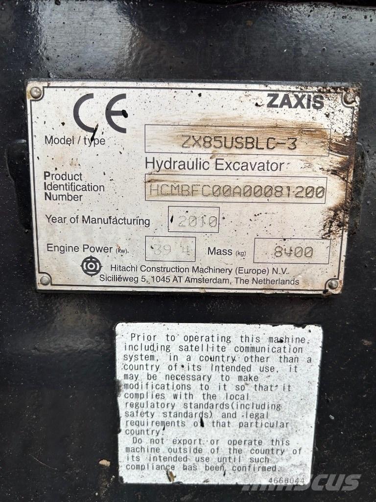 Hitachi Zaxis 85 USB Escavatori medi 7t - 12t