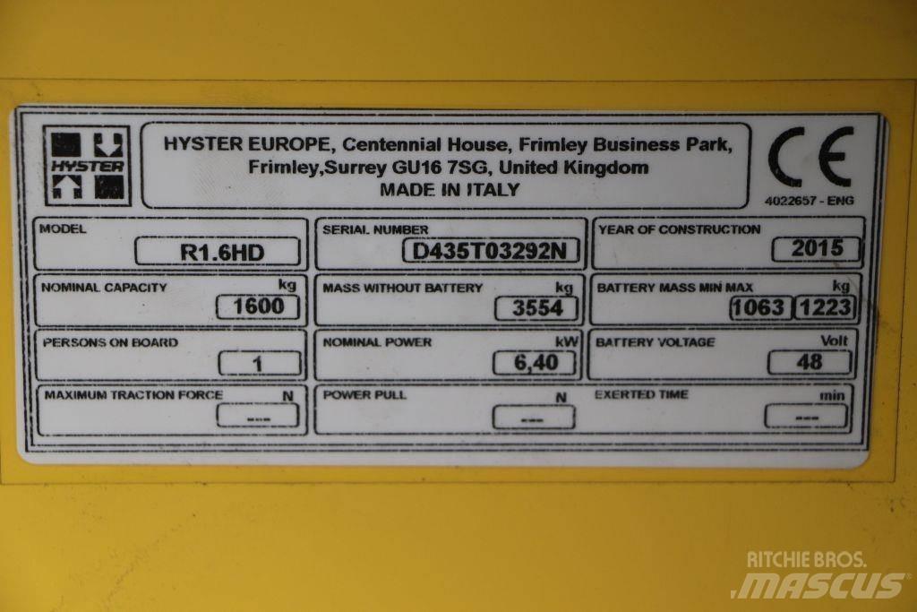 Hyster R 1.6 Carrelli elevatori elettrici