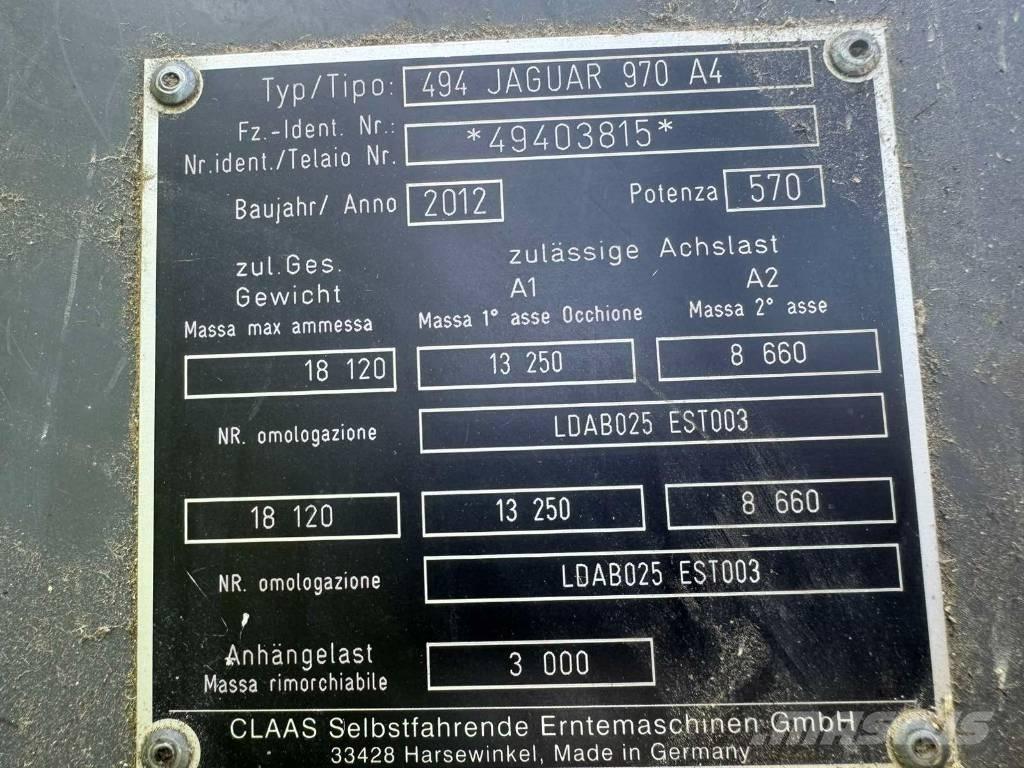 CLAAS Jaguar 970 Trince semoventi