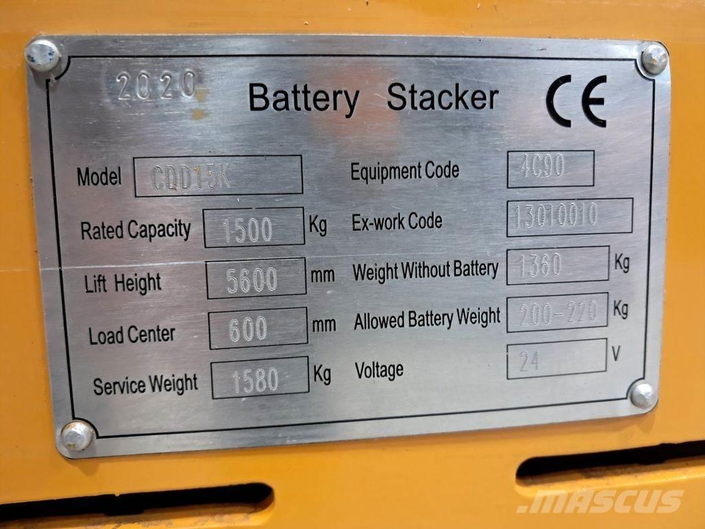  stapelaar CDD15K Transpallet uomo a terra