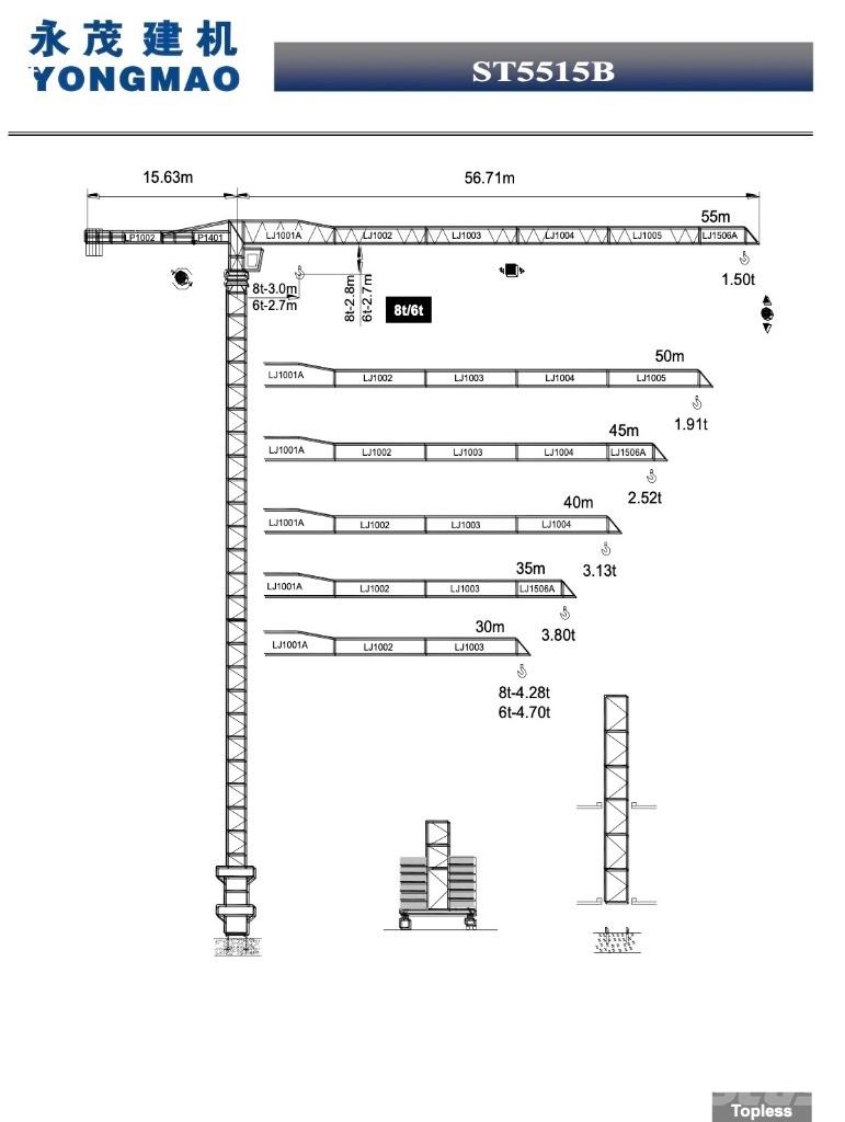 Yongmao ST5515B-6T Gru a torre