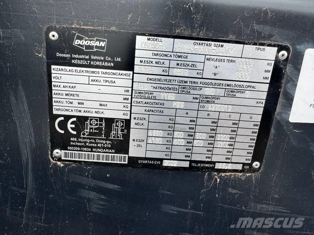 Doosan D 50,  130üó!!! 5t Carrelli elevatori diesel
