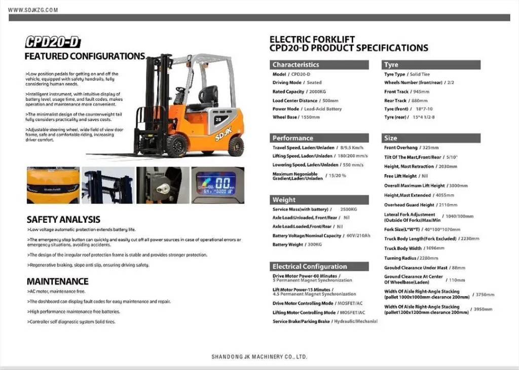  SDJK CPD 20 Electric Carrelli elevatori elettrici
