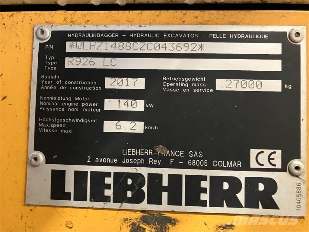 Liebherr R926 Escavatori cingolati