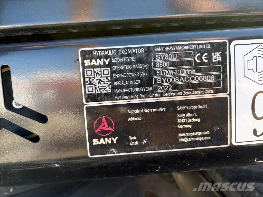 Sany SY 80 U Escavatori medi 7t - 12t