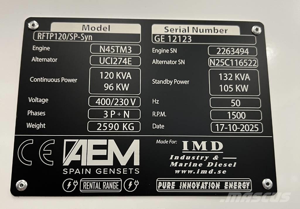  AEM RFTP120/SP-Syn Generatori diesel