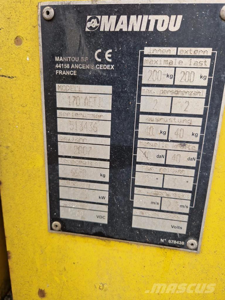 Manitou 170 AETJL Piattaforme a braccio articolato