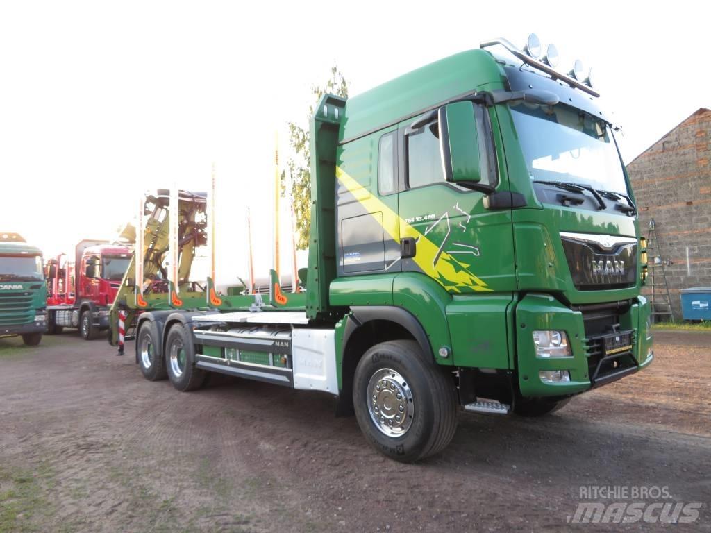 MAN 33.480 Camion trasporto legname