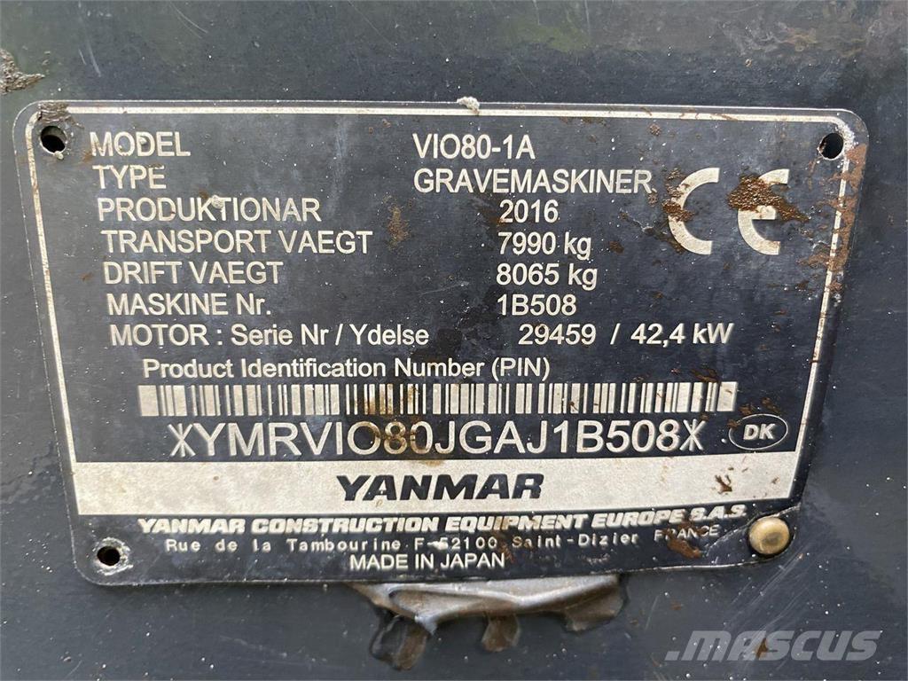 Yanmar VIO80-1A Escavatori gommati