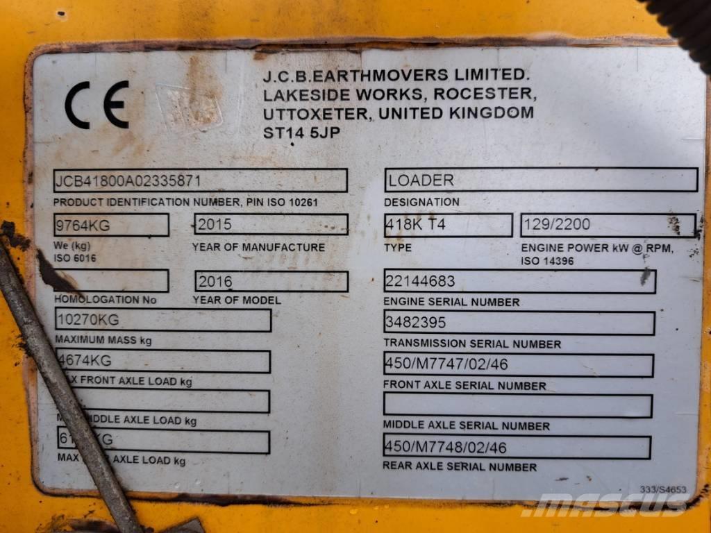 JCB 418 K Pale gommate