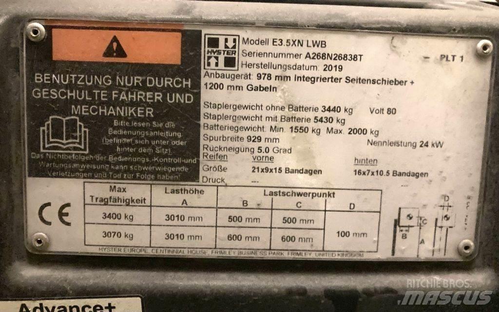 Hyster E 3.5 XN LWB Carrelli elevatori elettrici