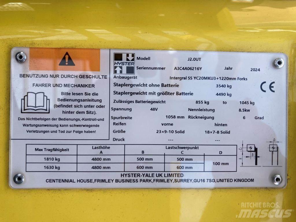 Hyster J 2.0 UT Carrelli elevatori elettrici