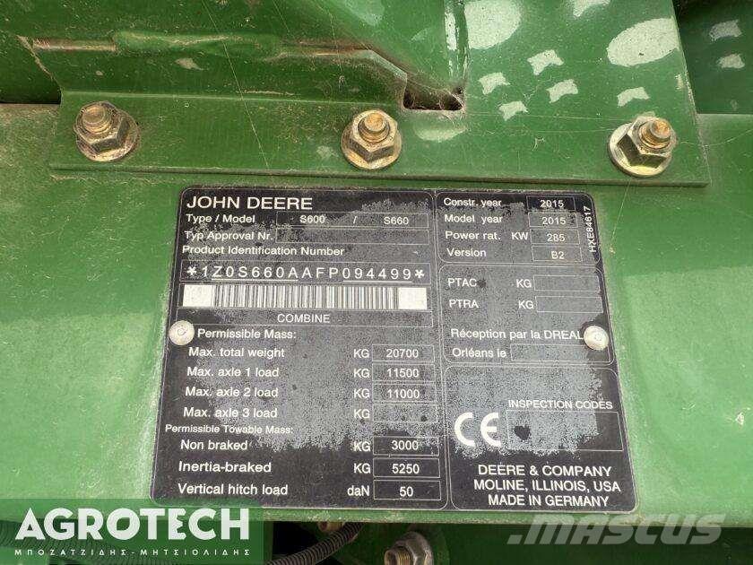 John Deere S660i Trattori