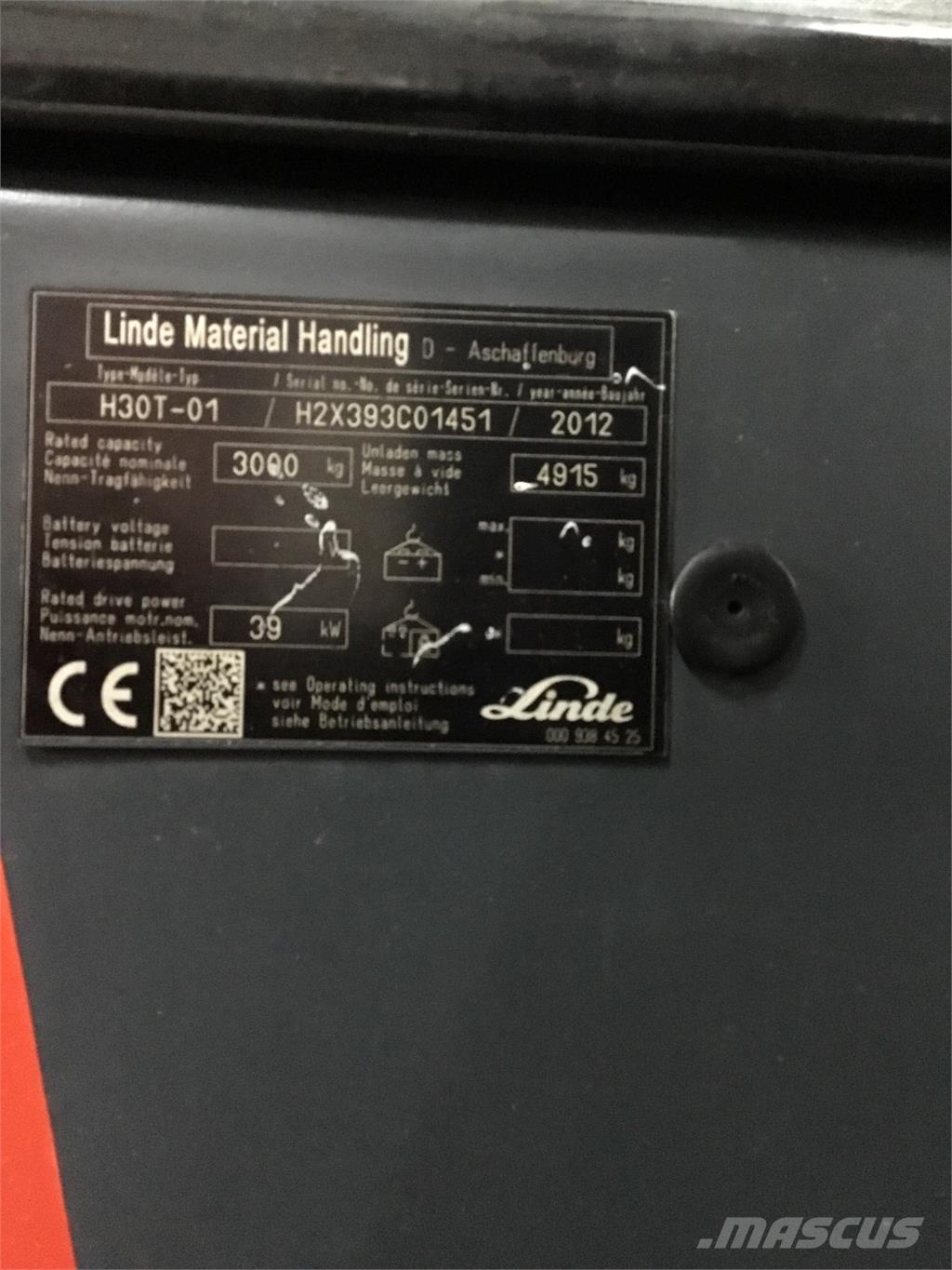 Linde H 30 T 01 Carrelli elevatori GPL